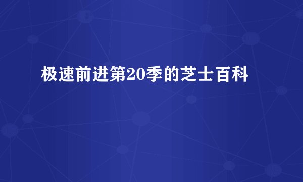 极速前进第20季的芝士百科