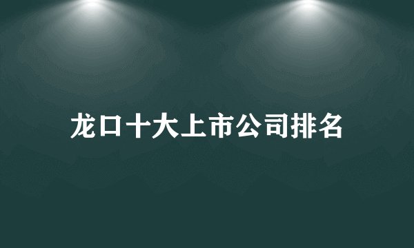 龙口十大上市公司排名