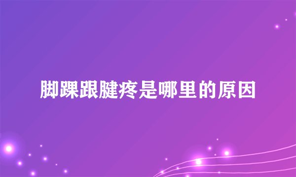 脚踝跟腱疼是哪里的原因