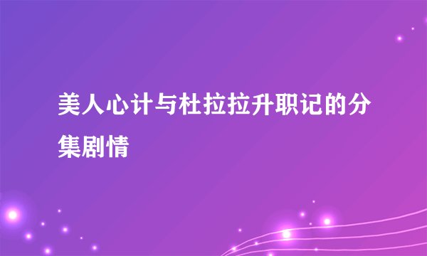 美人心计与杜拉拉升职记的分集剧情