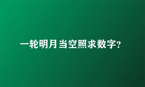 一轮明月当空照求数字？