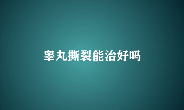 睾丸撕裂能治好吗