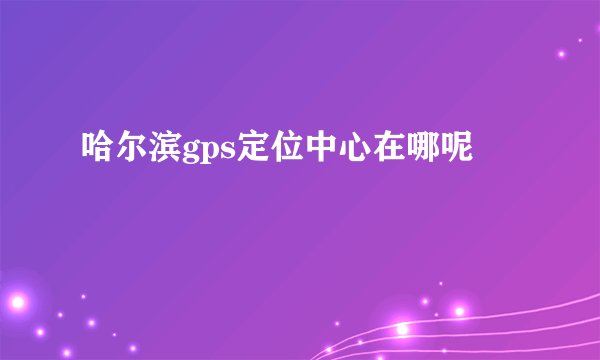 哈尔滨gps定位中心在哪呢