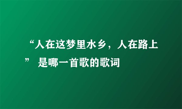 “人在这梦里水乡，人在路上” 是哪一首歌的歌词