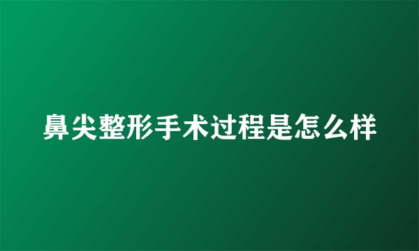 鼻尖整形手术过程是怎么样