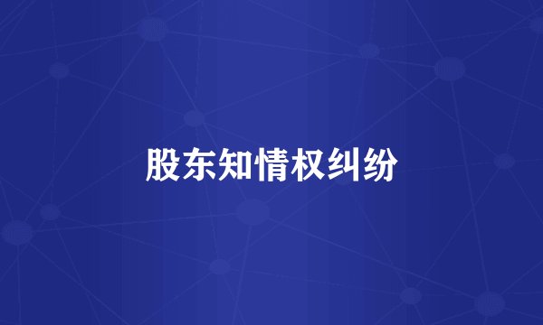 股东知情权纠纷