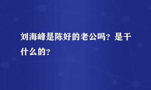 刘海峰是陈好的老公吗?是干什么的?