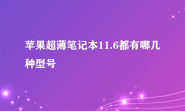 苹果超薄笔记本11.6都有哪几种型号