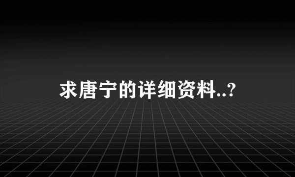 求唐宁的详细资料..?