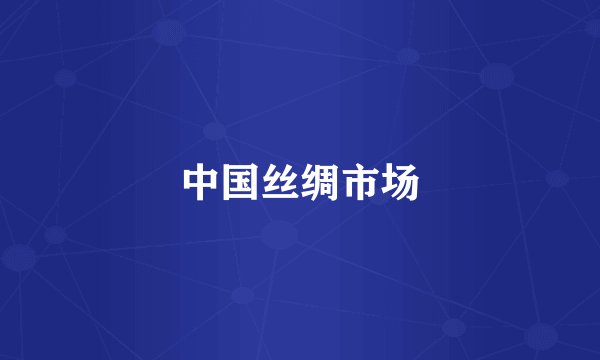 中国丝绸市场