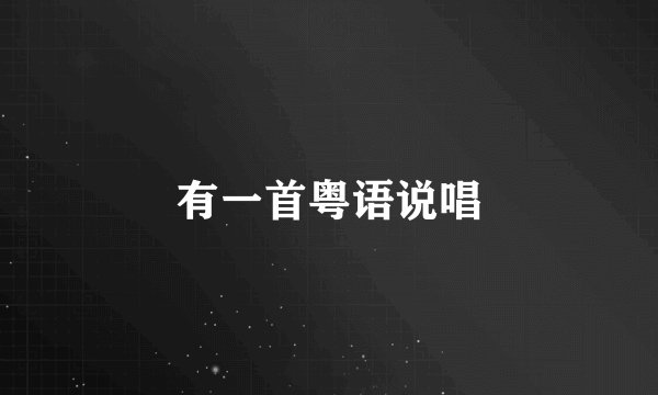 有一首粤语说唱