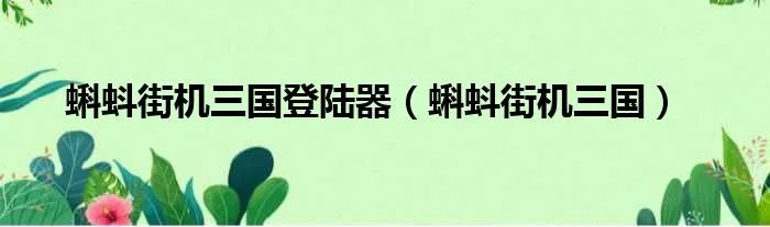 蝌蚪街机三国登陆器（蝌蚪街机三国）