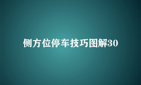 侧方位停车技巧图解30
