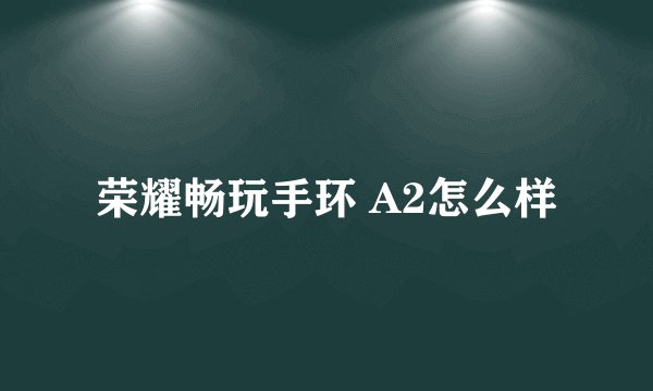 荣耀畅玩手环 A2怎么样