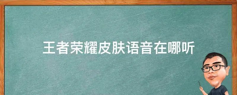 王者荣耀皮肤语音在哪听