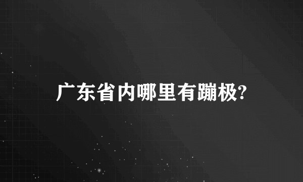 广东省内哪里有蹦极?