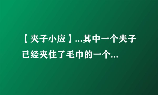【夹子小应】...其中一个夹子已经夹住了毛巾的一个角为了使裤架在....