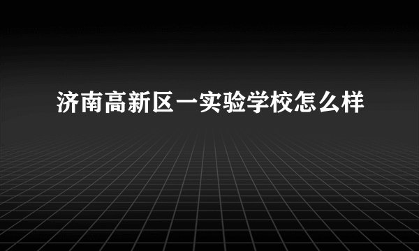 济南高新区一实验学校怎么样