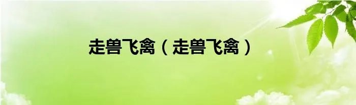 走兽飞禽（走兽飞禽）