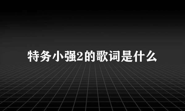 特务小强2的歌词是什么