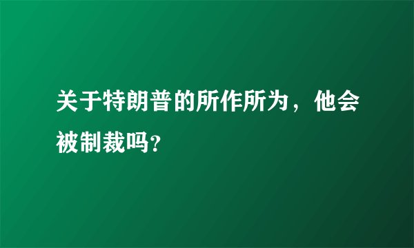 关于特朗普的所作所为,他会被制裁吗?