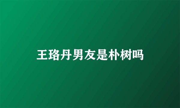 王珞丹男友是朴树吗