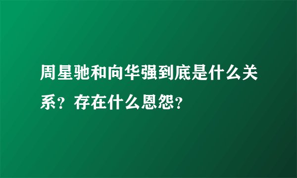周星驰和向华强到底是什么关系?存在什么恩怨?