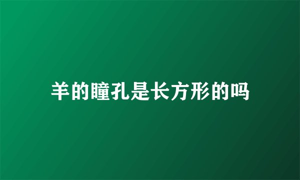 羊的瞳孔是长方形的吗