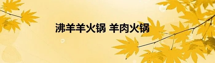 沸羊羊火锅 羊肉火锅