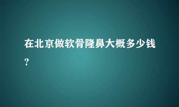在北京做软骨隆鼻大概多少钱？