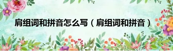 肩组词和拼音怎么写(肩组词和拼音)