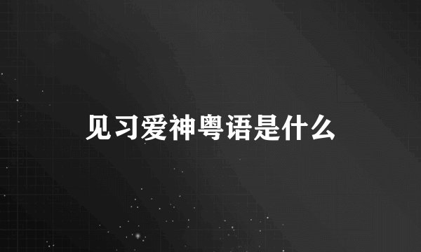 见习爱神粤语是什么